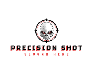 Rifle - Skull Crosshair Target logo design