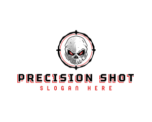 Skull Crosshair Target logo design