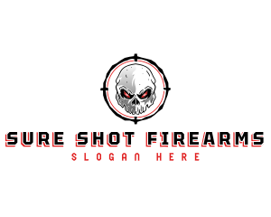 Skull Crosshair Target logo design