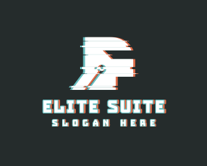 Futuristic Helmet Glitch logo design