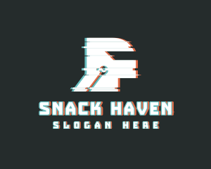 Futuristic Helmet Glitch logo design