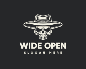 Vintage Cowboy Skull logo design