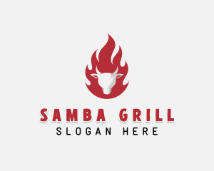 Barbecue Beef Grilling logo design