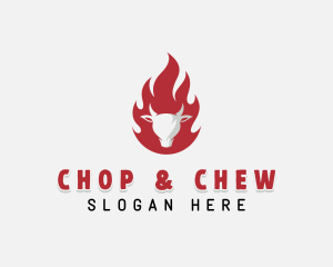 Flaming - Barbecue Beef Grilling logo design