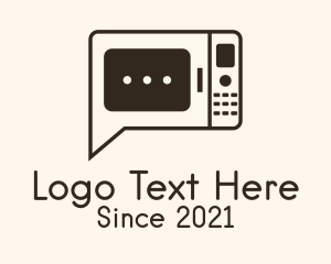Home Appliance - Brown Microwave Chat logo design
