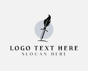 Sword Feather Writing Author Logo