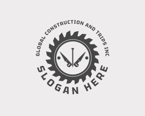 Repairman - Circular Saw Carpentry logo design