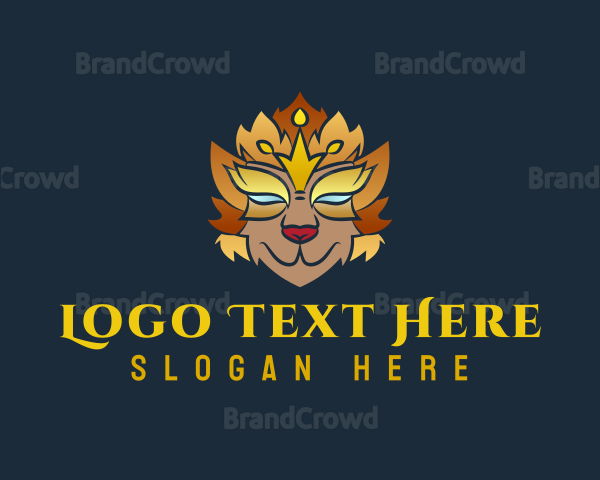 Gold Crown Lion Logo