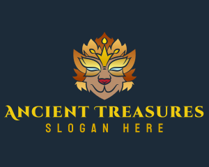 Gold Crown Lion logo design