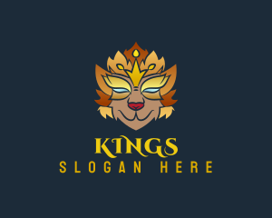 Gold Crown Lion logo design