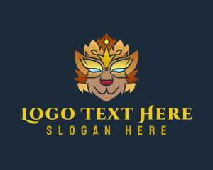 Jungle - Gold Crown Lion logo design