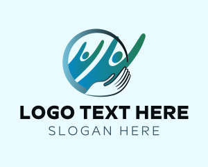 Social - People Helping Hand logo design