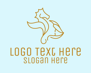 Beauty Shop - Gold Seahorse Beauty logo design