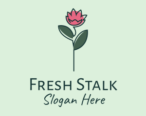 Pink Flower Stalk logo design