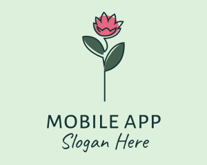 Relaxation - Pink Flower Stalk logo design