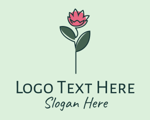 Delicate - Pink Flower Stalk logo design
