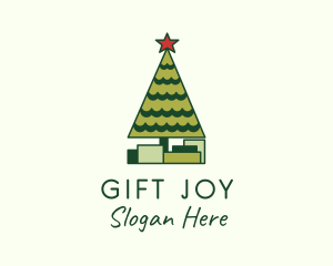 Christmas Tree Gift logo design