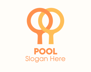 Orange Table Tennis Paddles  Logo