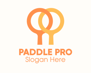 Orange Table Tennis Paddles  logo design