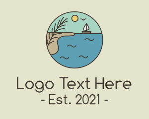 Journey - Ocean River Lake Boat logo design