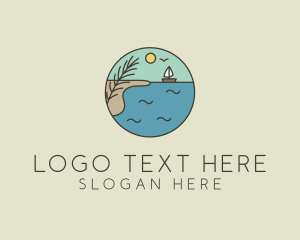 Seaside - Ocean River Lake Boat logo design