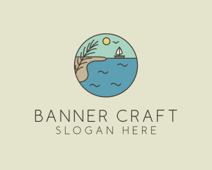 Ocean River Lake Boat logo design