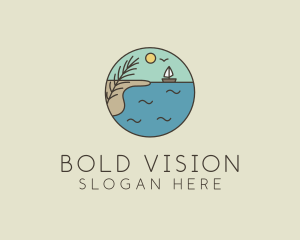 Ocean River Lake Boat logo design