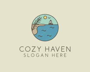 Ocean River Lake Boat logo design