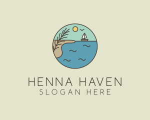 Ocean River Lake Boat logo design