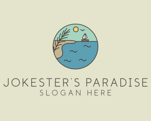 Ocean River Lake Boat logo design