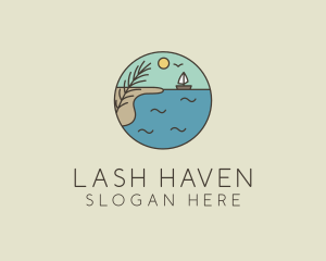 Ocean River Lake Boat logo design