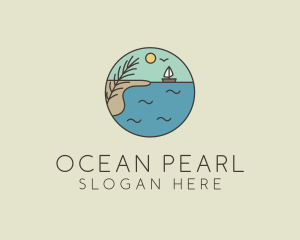 Ocean River Lake Boat logo design