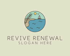 Ocean River Lake Boat logo design