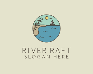 Ocean River Lake Boat logo design