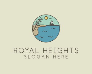 Ocean River Lake Boat logo design