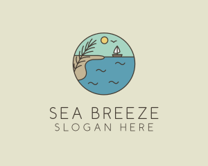Coastline - Ocean River Lake Boat logo design