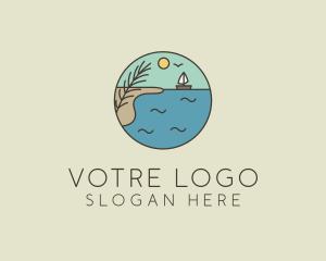 Tourism - Ocean River Lake Boat logo design