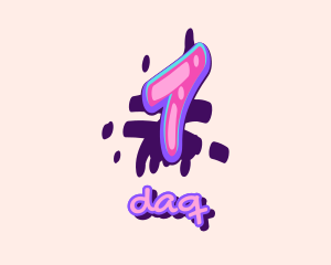 Dj - Pop Graffiti Art Number 1 logo design