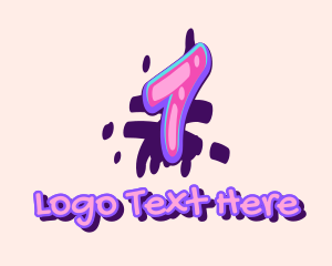 Music Label - Pop Graffiti Art Number 1 logo design