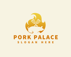 Pork Livestock Grill Spatula logo design