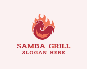 Flame Grill Chicken logo design