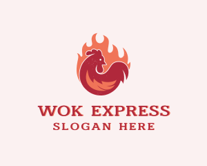 Flame Grill Chicken logo design