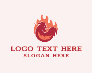 Rotisserie - Flame Grill Chicken logo design