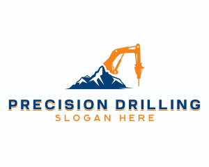 Drilling - Excavator Drill Construction logo design