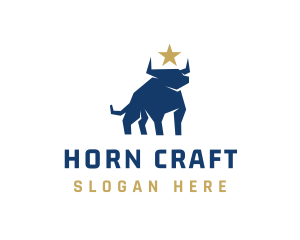 Bull Horns Star logo design