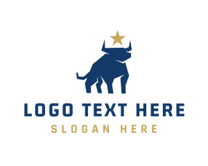 Buffalo - Bull Horns Star logo design