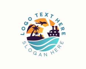 Island - Island Flight Cruise Travel logo design