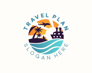 Itinerary - Island Flight Cruise Travel logo design