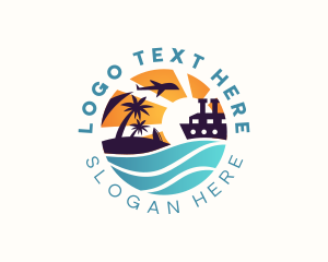 Itinerary - Island Flight Cruise Travel logo design