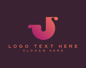 Modern - Digital Modern Letter J logo design